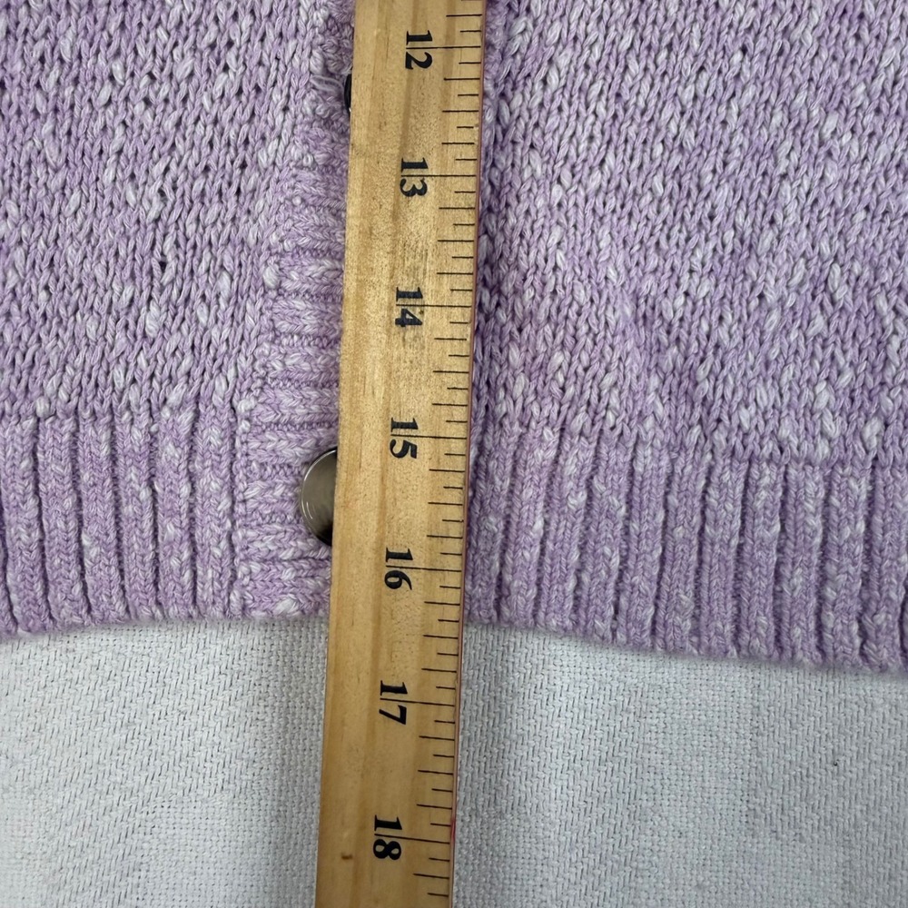 Loft Womens Lavender Purple Marled Knit V-Neck Button Front Cardigan Sweater M - Picture 3 of 7
